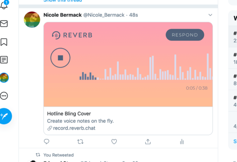 Embed Audio in a Tweet | Reverb Record