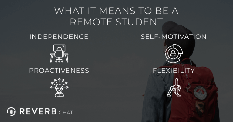 A remote student in 4 qualities: independence, self-motivation, proactiveness, and flexibility.